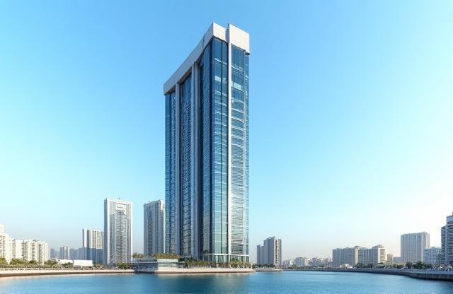 Exterior view of Business Bay Central modern commercial office building during the day